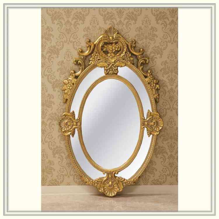 ロココ調ウォールミラー　ゴールド　W75 D4 H120cm  送料無料