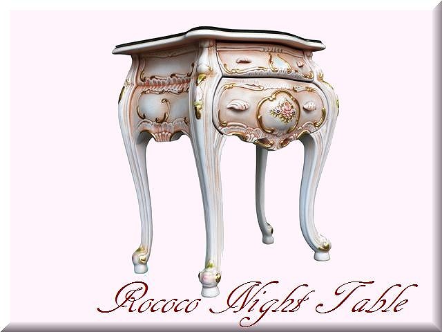 ロココ調　ナイトテーブル　2段