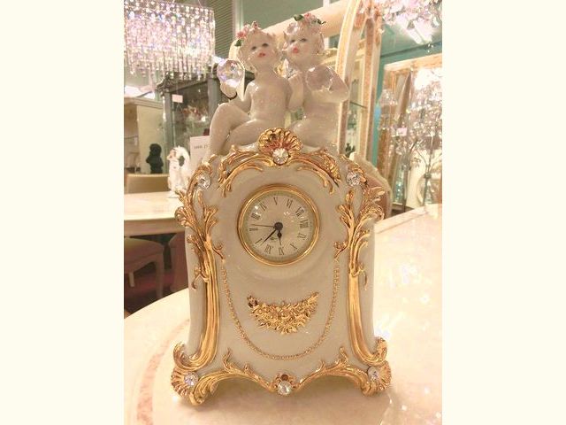 可愛い天使の時計　イタリア陶器