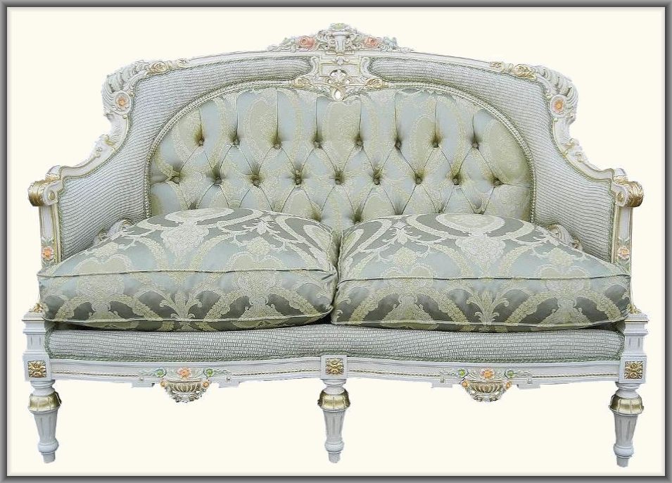 イタリア製　ロココ調　二人掛けソファ