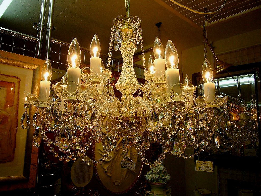 チェコ製クリスタルシャンデリア12灯