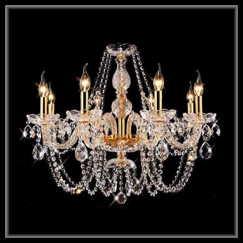 クリスタル　シャンデリア　8灯 クリア/ゴールド　LED4Wキャンドル型電球付　s-cha-a1-8go　送料無料