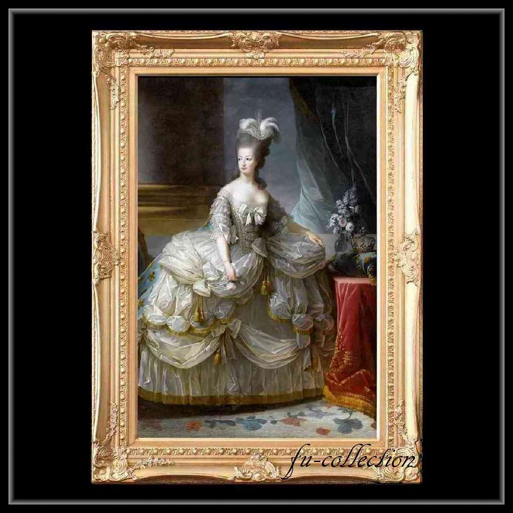 ヨーロッパ名画　マリーアントワネット　キャンバス印刷複製画　アクリル付　ゴールド大型フレーム　83×113 　0379  送料無料