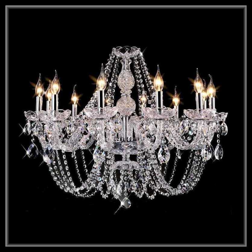 クリスタル　シャンデリア　12灯 クリア/シルバー　LED4Wキャンドル型電球付　s-cha-a1-12sv  送料無料