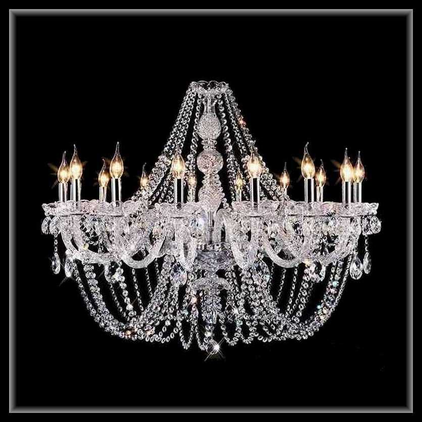 クリスタル15灯シャンデリア　優雅なアールデザイン