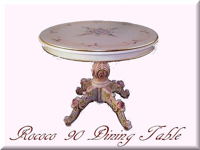 ロココ調　ダイニングテーブル　90丸