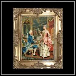 ロココ調　ゴールドダブルフレーム　貴族の額絵　キャンバス印刷　Sサイズ45/55cm 　Mサイズ55cm/65cm  10  送料無料