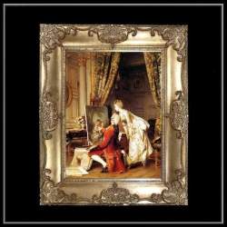 ロココ調　ゴールドダブルフレーム　貴族の額絵　キャンバス印刷　Sサイズ45/55cm 　Mサイズ55cm/65cm  2  送料無料