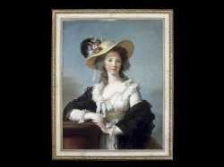 ヨーロッパ名画　ポリニャック伯爵夫人の肖像画  386L　78×98  ロココ額絵  送料無料