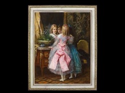 fu-collection】 ヨーロッパ名画 子供たち 0453L 78×98 大型額絵 送料  