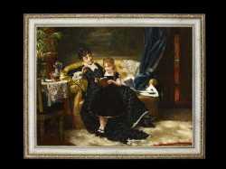 fu-collection】 ヨーロッパ名画 貴婦人と子供 0047L 98×78 大型