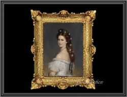 ロココ調　エリザベートの額絵　アンティークゴールドフレーム　　キャンバス印刷 ロココ調 エリザベートの額絵 アンティークゴールドフレーム