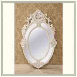 ロココ調ウォールミラー　ホワイト　W75 D4 H120cm  送料無料