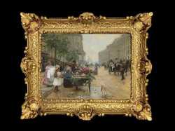 ヨーロッパ名画　イタリアロココフレーム　キャンバス印刷　アクリル付　56×46 0741  送料無料