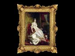 ヨーロッパ名画　ジョゼフィーヌ　イタリアロココフレーム　キャンバス印刷　アクリル付　56×46 0003  送料無料