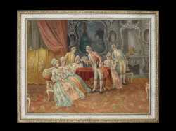 fu-collection】 ヨーロッパ絵画 貴族と貴婦人 0917L 大型額絵