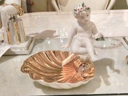 イタリア　ゴールドセラミック　エンジェルシェルトレー　スワロフスキー付