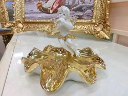イタリアセラミック　ゴールドシェルトレー　天使