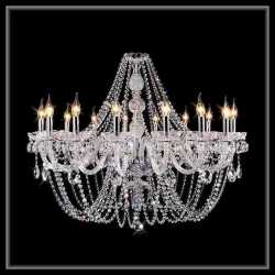 クリスタル15灯シャンデリア　優雅なアールデザイン