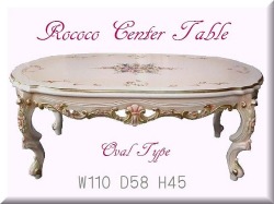 ロココ調　センターテーブル　オーバル