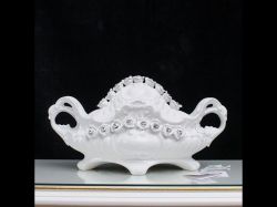 イタリア製雑貨　ロココ調　セラミック小物入れ　ラインストーン　ホワイト