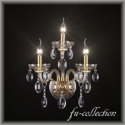 クリスタルブラケット　ゴールド/シルバー　3灯　ストレートタイプ　送料無料　