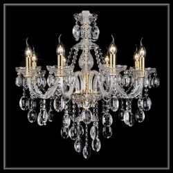 上品なクリスタル8灯シャンデリア