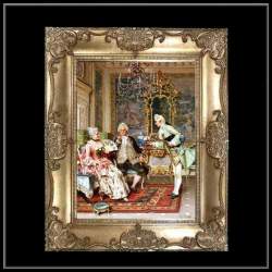 ロココ調　ゴールドダブルフレーム　貴族の額絵　キャンバス印刷　Sサイズ45/55cm 　Mサイズ55cm/65cm  43  送料無料