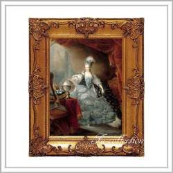 ロココ調　ゴールドダブルフレーム　マリーアントワネット額絵　キャンバス印刷　Sサイズ45/55cm 　Mサイズ55cm/65cm  ma197  送料無料