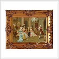 fu-collection】 ヨーロッパ名画 ロココ調 ゴールドダブルフレーム