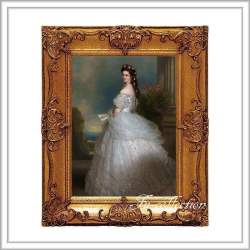 ロココ調　ゴールドダブルフレーム　エリザベート額絵　キャンバス印刷　Sサイズ45/55cm 　Mサイズ55cm/65cm  eliz2  送料無料