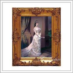 ロココ調　ゴールドダブルフレーム　エリザベート額絵　キャンバス印刷　Sサイズ45/55cm 　Mサイズ55cm/65cm  eliz3  送料無料