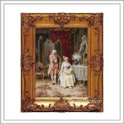 ロココ調　ゴールドダブルフレーム　貴族の額絵　キャンバス印刷　Sサイズ45/55cm 　Mサイズ55cm/65cm  804  送料無料