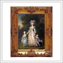 ロココ調　ゴールドダブルフレーム　マリーアントワネット額絵　キャンバス印刷　Sサイズ45/55cm 　Mサイズ55cm/65cm  maf2  送料無料