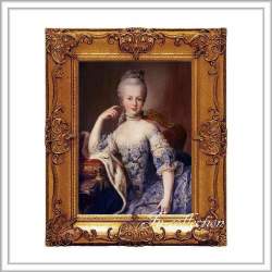 ロココ調　ゴールドダブルフレーム　マリーアントワネット額絵　キャンバス印刷　Sサイズ45/55cm 　Mサイズ55cm/65cm  may  送料無料