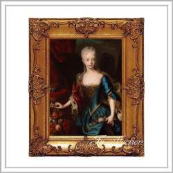 ロココ調　ゴールドダブルフレーム　マリアテレジア額絵　キャンバス印刷　Sサイズ45/55cm 　Mサイズ55cm/65cm  mt  送料無料