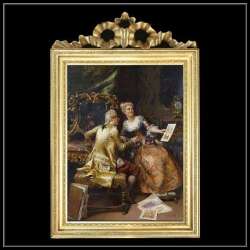 トップモチーフ　ゴールドフレーム　貴族額絵　355  キャンバスプリント　W37/H55