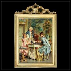 トップモチーフ　ゴールドフレーム　貴族額絵　A5  キャンバスプリント　W37/H55