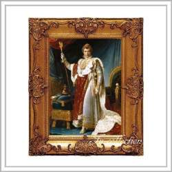 ロココ調　ゴールドダブルフレーム　ナポレオン額絵　キャンバス印刷　Sサイズ45/55cm 　Mサイズ55cm/65cm  085  送料無料