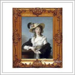 ロココ調　ゴールドダブルフレーム　貴族額絵　キャンバス印刷　Sサイズ45/55cm 　Mサイズ55cm/65cm  385  送料無料