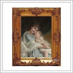 ロココ調　ゴールドダブルフレーム　貴族額絵　キャンバス印刷　Sサイズ45/55cm 　Mサイズ55cm/65cm  441  送料無料