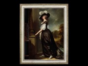 ヨーロッパ絵画　貴婦人の肖像画 158L　78×98  ロココ額絵  送料無料