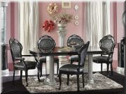 イタリア製　ブラックダイニングセット