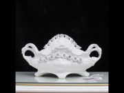 イタリア製雑貨　ロココ調　セラミック小物入れ　ラインストーン　ホワイト