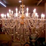 クリスタルシャンデリア  2レイヤー24灯  ゴールド　4WLED電球付　 A-24-ori30   ワイド115cm   送料無料