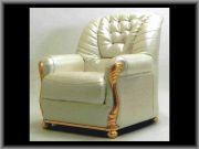 イタリア製　ホワイトレザー　1Pソファー