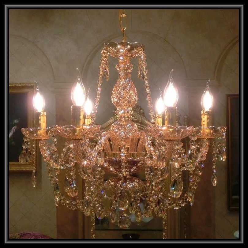 コニャックカラークリスタルシャンデリア