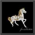 イタリア製　高級セラミック　ホワイトホース　ゴールド　メリーゴーランド　送料無料