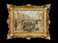 ヨーロッパ名画　イタリアロココフレーム　キャンバス印刷　アクリル付　56×46 0742  送料無料