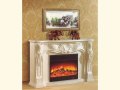 ロココ調　マントルピース　フェイクファイヤー付